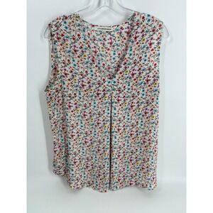 Lex & Madison Floral Print Sleeveless Blouse Women's Size‎ L Top